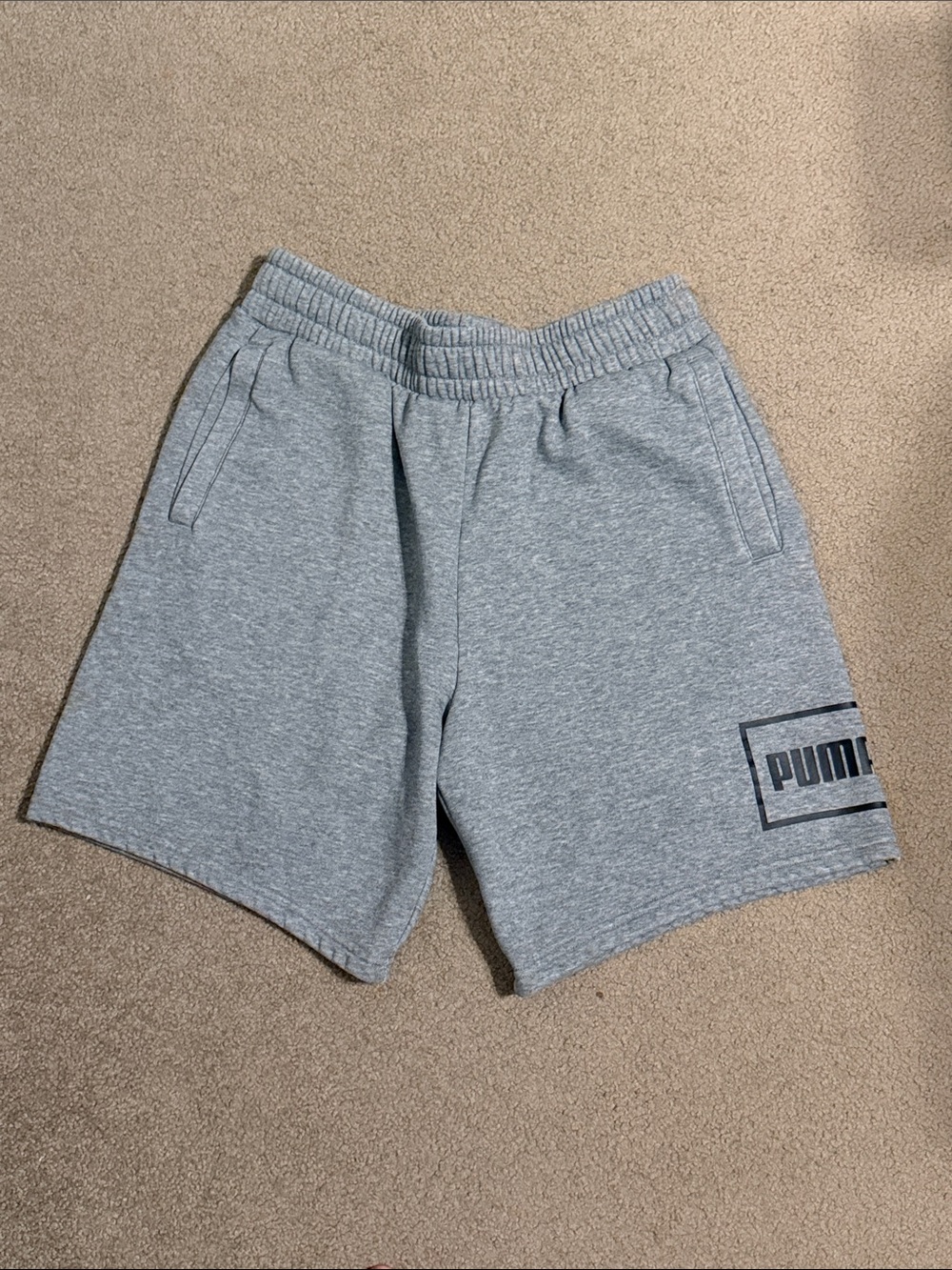 PUMA Men's Gray Athletic Sweatshorts with Logo
